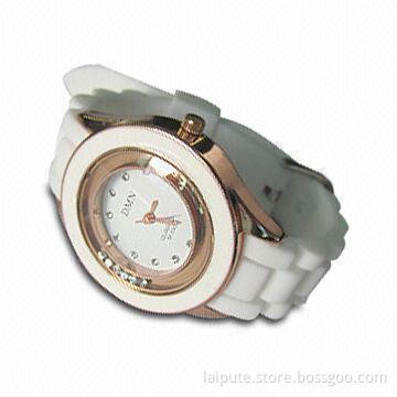 Colorful Diamonds Silicone Watch with Trendy Design, Suitable for Women
